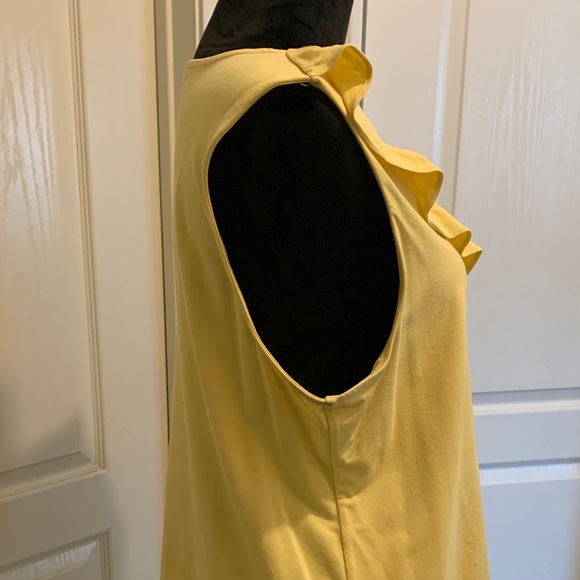 Talbots Light Yellow Ruffle Tank Top - Picture 2 of 7